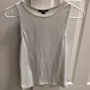 Forever 21 Shimmer Cream Fitted Sleeveless Tank Top